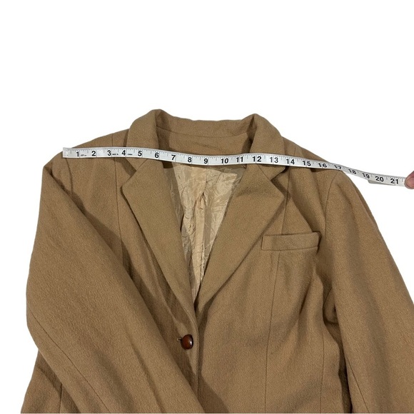Kirkland Hall Union Made USA Women Camel Color 2 Button 100% Wool Blazer Sz 12 - Picture 14 of 14